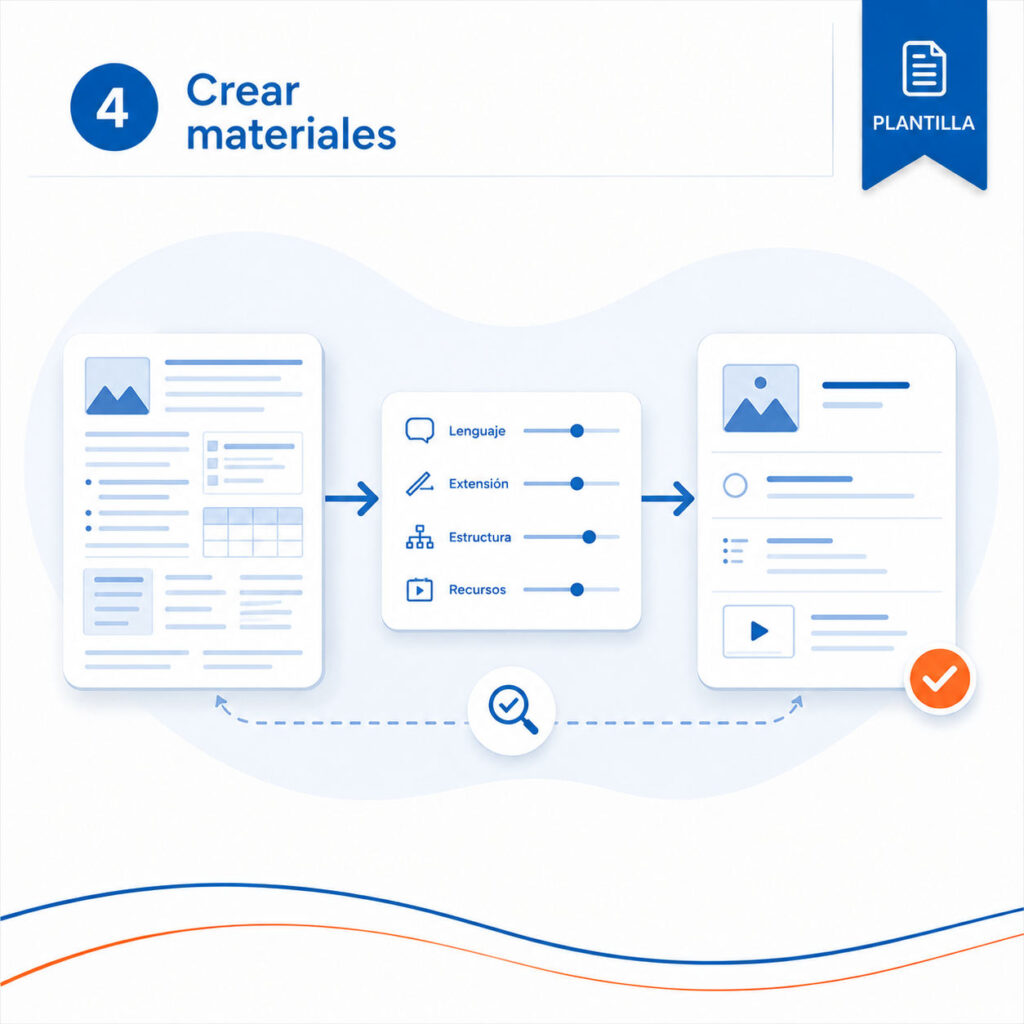 Plantilla para adaptar materiales existentes